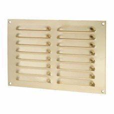 Hampstead Hooded Louvre Vent - 229 x 152mm - 6650mm² Free Air Flow - Polished Brass