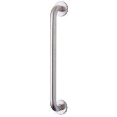 Exel 19mm D-Bar Door Pull Handle on Rose - Screw Fix - 225mm Centres - Satin Stainless Steel