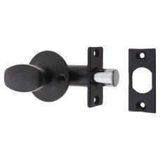 British Pattern Door Rack Bolt & Oval Turn - Smooth Black
