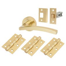 Serozzetta by Carlisle Brass Tavira Latch Door Handle on Rose Ultimate Door Kit - Satin Brass
