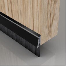 Stormguard Concealed Fixed Bottom Door Brush - 838mm Length - Brush Size 25mm - Black