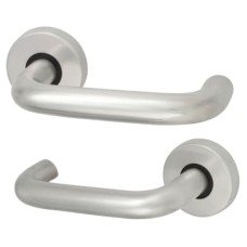 Exel Satin Aluminium 19mm Return to Door Handles on Round Rose 