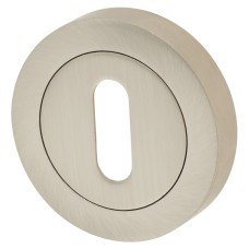 Jedo by Frelan Escutcheon - 50mm Diameter - Keyhole - Satin Nickel