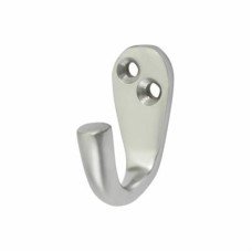 Hampstead Solid Brass Single Coat Hook - 43 x 17mm - Satin Chrome