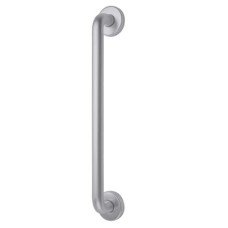 Exel 19mm D-Bar Door Pull Handle on Rose - Screw Fix - 425mm Centres - Satin Aluminium