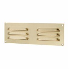 Hampstead Hooded Louvre Vent - 229 x 76mm - 2470mm² Free Air Flow - Polished Brass
