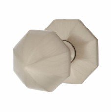 Heritage Brass by M Marcus Octagonal Centre Door Knob - 66mm Rose Diameter - Satin Nickel