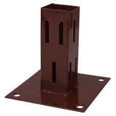 Powapost Fence Post Bolt Down Shoe - Easy Grip - 50 x 50mm - Brown Powder Coated