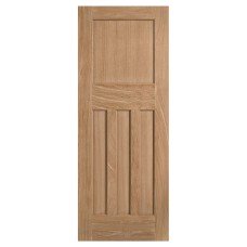 LPD DX 30's 4 Panel Unfinished Solid Internal FD30 Fire Door - 2040 x 826 x 44mm - Oak 