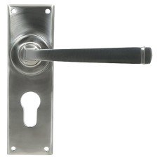 From The Anvil Satin Stainless Steel Euro Lock Door Handle - Avon Range - 152 x 48mm