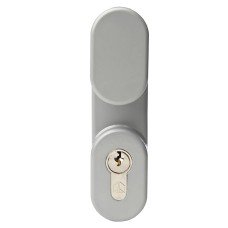 Strand PH371 Outside Access Device With Cylinder - Oval Knob - Silver