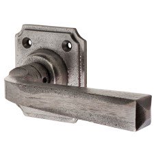 Olde Forge Polished Iron Door Handles on Square Rose - Avon Range 