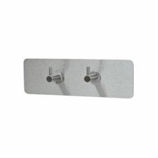 Hampstead Hook on Plate - 240 x 75mm - 2 Hooks - Satin Stainless Steel Hampstead Hook on Plate - 240 x 75mm - 2 Hooks - Satin Stainless Steel
