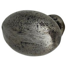 Olde Forge Solid Oval Cabinet Knob - 35 x 30mm - Lacquered Iron