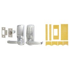 Codelocks CL5010 Digital Code Lock and Latch with Intumescent - Key Override - Brushed Steel