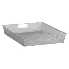 elfa Top Track System - Shallow Mesh Basket - 527 x 427 x 85mm - Platinum