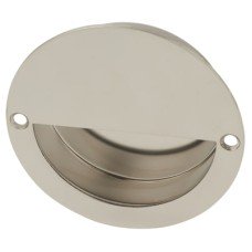 Exel Circular Flush Cabinet Pull Handle - 90mm Diameter - Polished Stainless Steel
