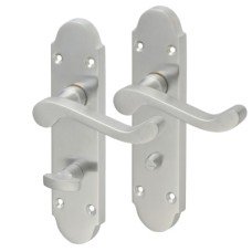 Exel Satin Chrome Victorian Summer Scroll Bathroom Door Handle - 168 x 40mm