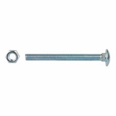 Carriage / Coach Bolt with Nut - M6 x 75mm - Zinc Plated - Pack of 10