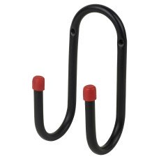 Tubular Garage and Shed Double Storage Hook - 50mm Depth - Black & Red