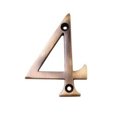 Heritage Brass by M Marcus 76mm Screw Fix Door Numeral - 4 - Antique Brass