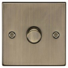 Knightsbridge 5 - 150W 1 Gang 2 Way Push On/Off Rotary Intelligent LED Dimmer Switch - Antique Brass Knightsbridge 5 - 150W 1 Gang 2 Way Push On/Off Rotary Intelligent LED Dimmer Switch - Antique Brass