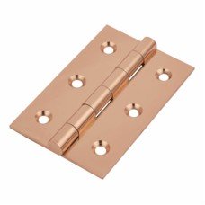 Hampstead Solid Drawn Butt Door Hinge - 75 x 50 x 2mm - Polished Copper - Pair