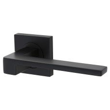 Serozzetta by Carlisle Brass Matt Black Door Handles on Square Rose - Equi Range 