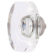 Exel Oblong Glass Cabinet Knob - 45mm Diameter - Satin Nickel
