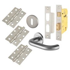 Exel 19mm Return to Door 3 Lever Sashlock Door Handle on Rose Kit - Stainless Steel