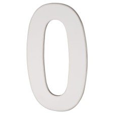 Hampstead 100mm Concealed Screw Fix Door Numeral - 0 - Polished Stainless Steel 