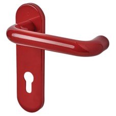 Hoppe AR600/23 Rouge Red Nylon Steel Core Euro Lock Door Handle - 72mm c/c - Paris Range