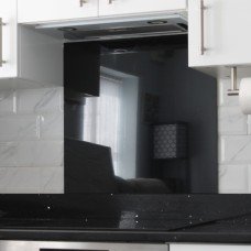 Exel Aluminium Kitchen Splashback - 600 x 750mm - Gloss Jet Black