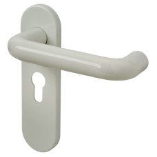 Hoppe AR600/23 Diamond White Nylon Steel Core Euro Lock Door Handle - 47.6mm c/c - Paris Range