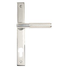 From The Anvil Brompton uPVC Slimline Knurled Multipoint Door Handle - 92mm c/c - Pol Stainless