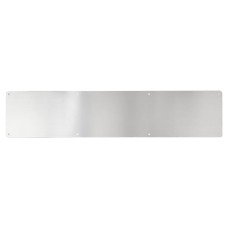 Exel Aluminium Kick Plate - 700 x 150 x 1mm - 8 Screw Holes - Radius - Satin Anodised
