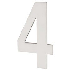 Exel 100mm Concealed Screw Fix Door Numeral - 4 - Polished Stainless Steel 