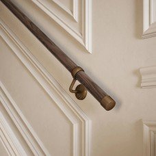 Rothley 40mm Wooden Handrail Banister Staircase Rail Support Kit - 3600mm Length - Ebony Wood