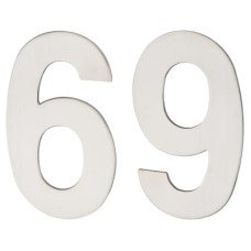 Hampstead 100mm Concealed Screw Fix Door Numeral - 6 / 9 - Polished Stainless Steel 