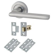 Exel Sophia Latch Door Handle on Rose Kit - Satin Chrome