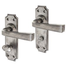 Olde Forge Polished Iron Bathroom Door Handle - York Range - 152 x 48mm