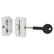 Wooden Window Lock - White - Pack of 2 with 1 Key 
