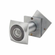 D&E 200° Square Door Viewer - Door Thickness 35-60mm - Satin Chrome Plated