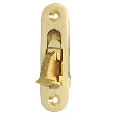 Exel Weekes Sash Window Stop - 70 x 19mm - Radius End - Polished Brass