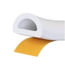 Stormguard Self-Adhesive EPDM 'D' Seal - 5m Length - White