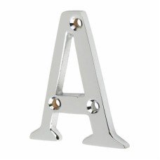 63mm Screw Fix Door Letter - A - Polished Chrome
