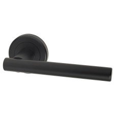 Serozzetta by Carlisle Brass Matt Black Door Handles on Round Rose - Philadelphia Range 