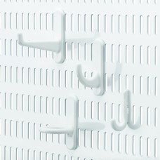 elfa Garage Storage Top Track System - Mixed Hooks for Storing Board - White - Pack of 12