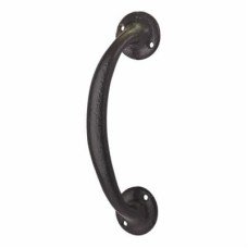Victorian Bow Door Pull Handle - Screw Fix - 254 x 33mm - Antique Black Iron