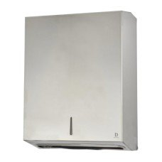 Dolphin Centre Fold Paper Towel Dispenser - 370 x 280 x 12mm - Satin Stainless Steel